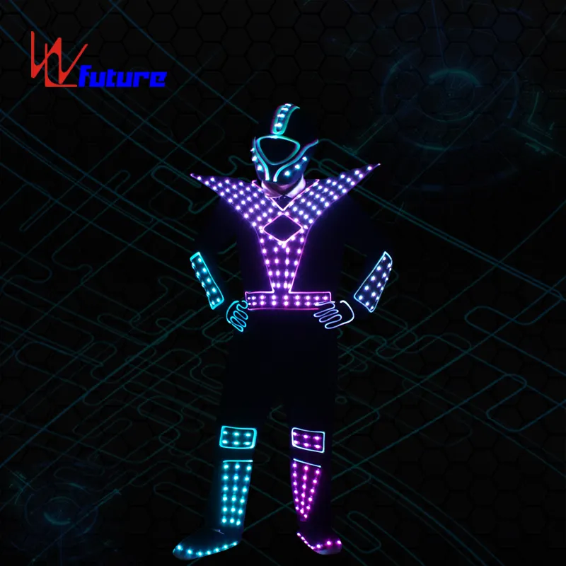 Hight quality boys dance costume LED robot luminous glowing clothing for men and women lights strip for clothes
