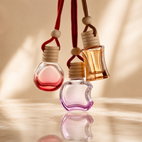Flacon de parfum de voiture en verre vide de luxe en bois haut de gamme 10 ml 15 ml à suspendre