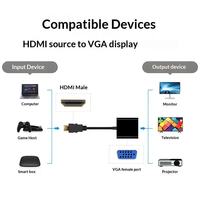 Adaptateur HDTV vers VGA plaqué or, câble vidéo HDTV 1080P, convertisseur mâle vers VGA femelle pour PC, ordinateur portable, tablette, HDTV