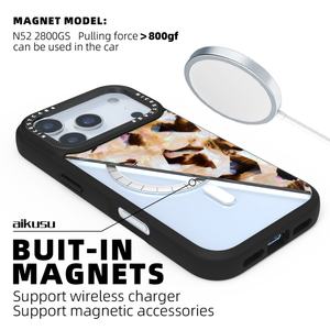 Funda Magnética para Teléfono de TPU Negro Mate Anti-Golpes de 3 Metros (10 Pies) con Diseño de Madreperla para iPhone 17 16 15 14 13 Pro Max - Product Image 3