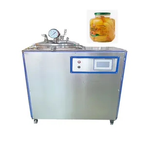 Panci sterilisasi otomatis baja tahan karat, panci pensteril vertikal tekanan tinggi uap tekanan tinggi untuk makanan