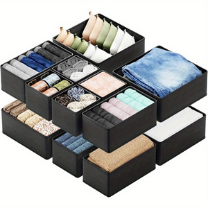 Rectangle Canvas Foldable Cabinet Organizer Dresser <b>Storage</b> Baskets Bins for Clothing Underwear & Bra <b>Storage</b> (65L Capacity) - Product Image 3