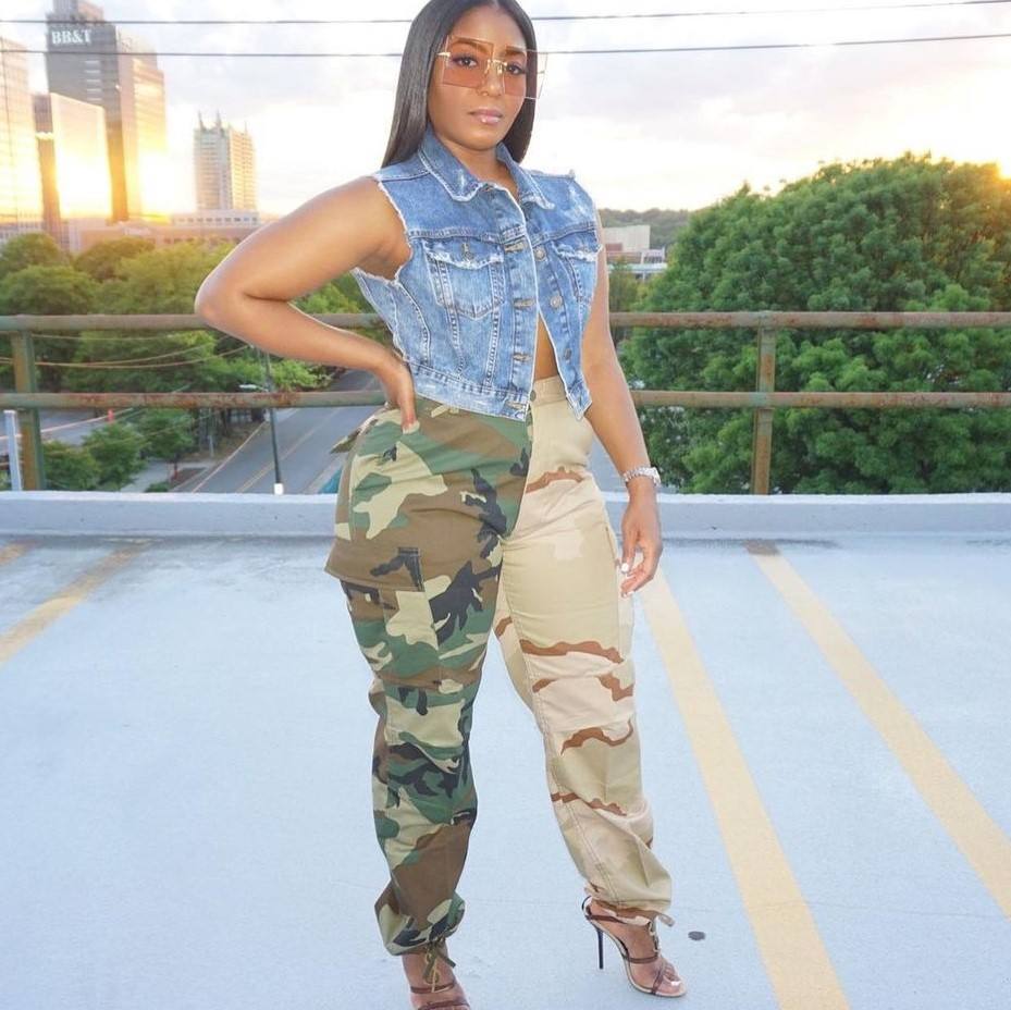 Camuflado Pantalon En Dril Dama Pantalones Tipo Militar De Mujer