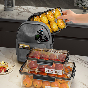 Recipiente de Almacenamiento de Alimentos Plegable, Portátil, Hermético y a Prueba de Fugas, de Bambú y PET, Diseño Moderno <span class=keywords><strong>Vacare</strong></span>, Capacidad de 320 ml, para Vacaciones - Product Image 6
