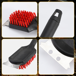 Cepillo de limpieza <span class=keywords><strong>para</strong></span> parrilla de 19.6'' con mango largo y raspador, cepillo de limpieza <span class=keywords><strong>para</strong></span> barbacoa 2 en 1 de alta resistencia, herramientas duraderas <span class=keywords><strong>para</strong></span> cocina exterior <span class=keywords><strong>para</strong></span> carbón. - Product Image 4
