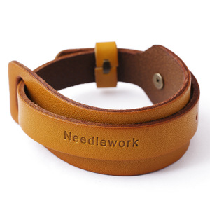 Leather <b>Bracelet</b> 75mm Retro Punk Men's Fashion Gift Jewelry in Yellow Black Wine <b>Red</b> Brown - Product Image 3