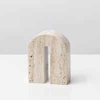 Collection de pierres décoratives Newstar Decoration Art Stone, plateau en marbre beige travertin, accessoires de décoration, décoration intérieure de luxe