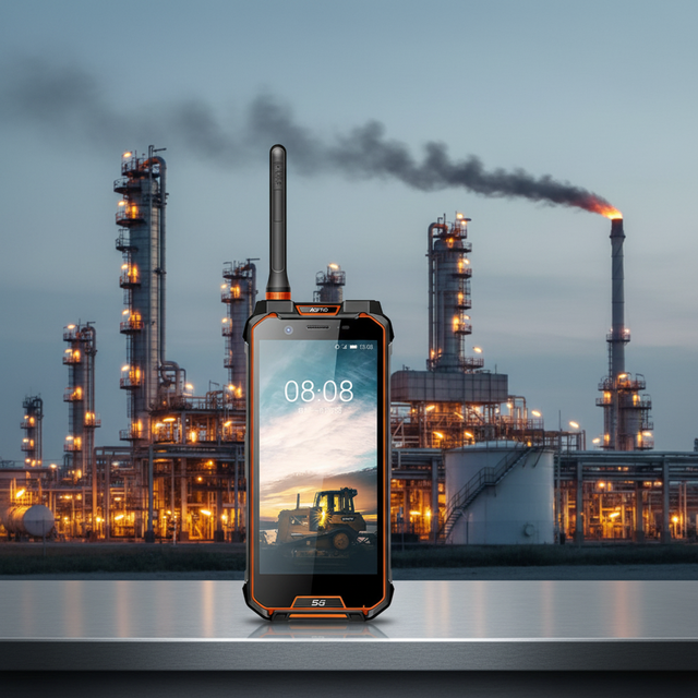 Explosion Proof Industrial Smartphone Chemical Industry 8+256GB Big Battery 8000mAh LTE LCD -20C +60C Push-to-Talk (PTT)