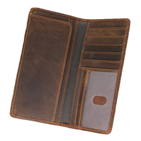 Ya424 Crazy Horse Leder Scheck heft Kreditkarten inhaber Scheck heft Brieftasche mit Kreditkarten-ID-Fenster