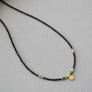 Collana di pietre naturali con ciondolo stella d'oro alla moda collana girocollo con perline turchese spinello nero - Product Image 1