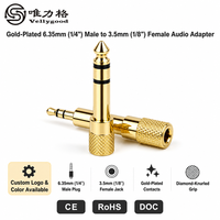 Adaptateur audio stéréo plaqué or, prise jack mâle 6,35 mm (1/4 pouce) vers femelle 3,5 mm (1/8 pouce) pour casque