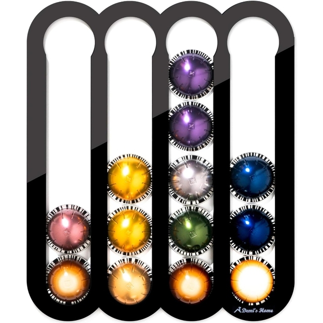 Acrylic Coffee Pod Holder Display Rack for Nespresso Vertuo Capsules - Magnetic Holder Suitable to Be Mounted on the Fridge