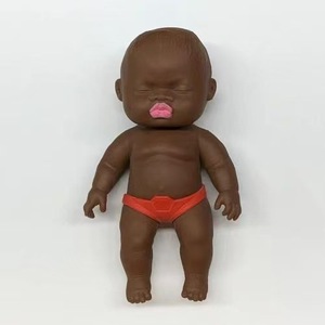 Poupée noire anti-stress en silicone, jouet amusant et farfelu, mini figurine de fille noire Natasha, modèle de paume. - Product Image 2
