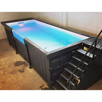 Piscine hors sol en fibre de verre préfabriquée de 20 pieds et 40 pieds en conteneur Option de piscine facile à installer Piscine extérieure pour maison d'expédition