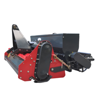 Matériel agricole : Machine de préparation du sol à attelage 3 points pour tracteur, rotoculteur, bêche rotative, enfouisseur de pierres avec semoir