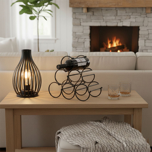 Porte-bouteilles moderne à 3 niveaux, porte-<span class=keywords><strong>vin</strong></span> décoratif pour 6 bouteilles, étagère de présentation de <span class=keywords><strong>vin</strong></span> en métal autoportante - Product Image 6