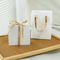 Conception de logo personnalisé Deluxe Boucle d'oreille Collier Bague Bijoux Présentoir Boîte de Rangement de Bijoux avec Ruban