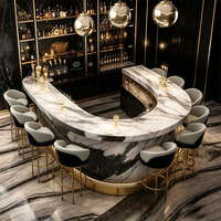 Service de personnalisation d'équipements de comptoir de bar commercial tout-en-un - Comptoir de bar moderne de luxe en pierre artificielle de haute qualité