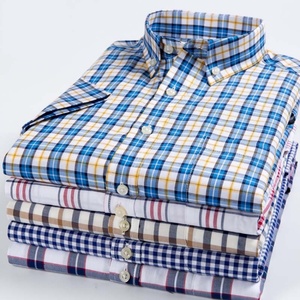 <span class=keywords><strong>Camicia</strong></span> Estiva da Uomo in Tessuto Oxford 100% Cotone, <span class=keywords><strong>Camicia</strong></span> a <span class=keywords><strong>Quadri</strong></span> a <span class=keywords><strong>Maniche</strong></span> <span class=keywords><strong>Corte</strong></span> - Product Image 1