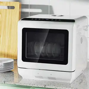 Mini taşınabilir ev kullanımı, bulaşık makinesi akıllı bulaşık makinesi 5 yıkama programları yerleşik su deposu/