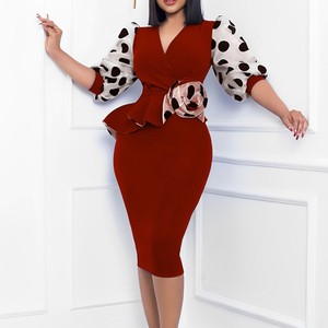 green emerald velvet dress Nice-forever One-piece Faux Jacket Brief Elegant Patterns Work dress O –  polorn main image 1