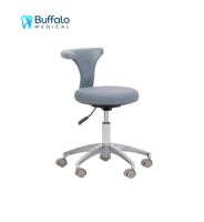Tabouret pivotant réglable manuellement en cuir PU Buffalo, chaise d'assistant dentaire, certifié CE UE pour les cliniques