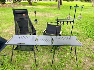 Camping en plein air alliage d'aluminium détachable stockage lampe lanterne support support avec crochets pour Table tactique - Product Image 2