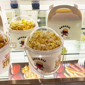 Cubo de palomitas de maíz con estampado personalizado, venta al por mayor, taza de embalaje de palomitas de maíz de 46oz, Cubo de palomitas de maíz con tapa de cúpula - Product Image 3