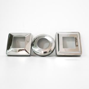 Pegangan langkan tangga Stainless Steel, pelat dasar tabung pos penutup persegi dekoratif - Product Image 2