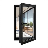 Fenêtre à battant en aluminium sur mesure avec cadre et vitrage pour appartement, villa, cuisine