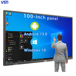 ไวท์บอร์ดอัจฉริยะแบบสัมผัสหน้าจอ VSTI รุ่นใหม่ ขนาด 55-98 นิ้ว ความละเอียด HD 4K พร้อมหน่วยประมวลผล Quad-core <span class=keywords><strong>ARM</strong></span> Cortex-A55 หน่วยความจำ 4G DDR และหน่วยความจำแฟลช 32G - Product Image 1