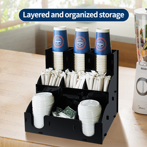 Nouveauté : Organisateur de station à café jetable en bois, accessoires de café, boîte de rangement, distributeur de gobelets en papier - Product Image 4