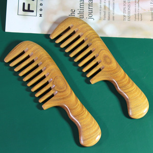 Solid Wood Sandalwood <b>Comb</b> 15 Cm <b>Wide</b> Teeth Handmade Massage Hair <b>Comb</b> For Women Men Children Adults - Product Image 1