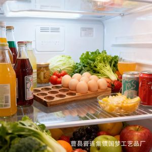Wooden Egg Tray For <b>Refrigerator</b> Freshness Preservation Non Toxic Multi Compartment Egg Storage Rack Cao County Origin - Product Image 1