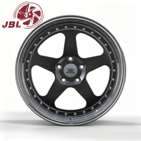 Nuevas llantas forjadas de dos piezas de 18-26 pulgadas, diseño clásico de cinco radios con remaches, borde ancho, 5x112 5x114.3, acabado negro para Golf GTI 86 Stance