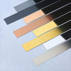 EX232 Modern Durable Waterproof Factory Customized Flat <b>Tile</b> Trim Metal Stainless Steel Trim Strip for Wall <b>Ceiling</b> Decoration - Product Image 1