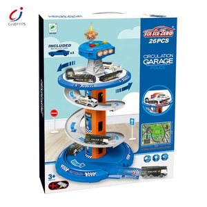 Ensemble de construction en métal moulé sous pression, <span class=keywords><strong>parking</strong></span> en spirale DIY, <span class=keywords><strong>garage</strong></span> de stationnement, ensemble de jouets de voiture, ensemble de jeu de stationnement de voiture en alliage de métal de la police - Product Image 5