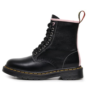 Botas de Cuero Genuino Negro, Altura al Tobillo, Punta Redonda, Cierre de Cordones, Tacón Plano, Suela de Goma Antideslizante, Para Todas las Temporadas, Venta al Por Mayor - Product Image 4