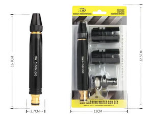 Pistolet à eau noir pour le jardinage et le nettoyage domestique, avec kit à bulles pour le lavage de voiture - Product Image 1
