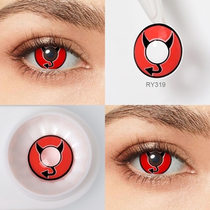 Pseyeche lentes de contato estampadas, lentes de contato coloridas, cosplay anime de diâmetro e cor de sorriso, dia das bruxas, lentes de contato coloridas - Product Image 4