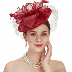 Accessoires de cheveux pour mariée, <span class=keywords><strong>chapeau</strong></span> fascinateur pour banquet, accessoires photo personnels, nœud en plumes, <span class=keywords><strong>chapeau</strong></span> de banquet, <span class=keywords><strong>chapeau</strong></span> de course de chevaux - Product Image 3