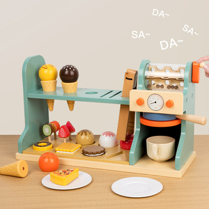 Juego de simulación para niños, <span class=keywords><strong>juguete</strong></span> de helado de simulación, máquina de café de madera, <span class=keywords><strong>cafetera</strong></span> de <span class=keywords><strong>juguete</strong></span> - Product Image 2