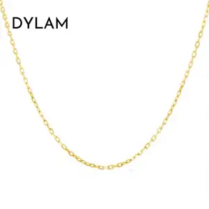 Dylam-collar de eslabones de plata de ley S925, cadena fina