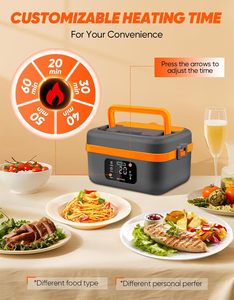 Boîte à lunch auto-chauffante avec isolation temporisée, portable, sans fil, rechargeable par USB, chauffe-aliments électrique - Product Image 4