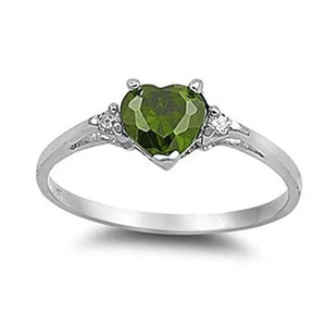 Anello con Diamante Taglio Cuore T0020 in Argento, Gioiello Romantico da Donna per Fidanzamento - Product Image 2