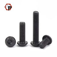 Sekrup Baja Karbon ISO7380 M3 M4 M5 M6 M8 M10 Hitam Grade 10.9 Kepala Pan Hexagon Hex Socket Sekrup Allen Sekrup Mesin Baut Furnitur