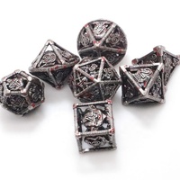 Dés en métal personnalisés LM pour D&D, étoiles creuses, RPG Jedi avec boîte en étain gratuite et logo personnalisé