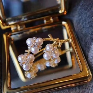 Colección Otoño Invierno, Joyería de Agua Dulce Natural de Zhuji, Broche de Oro Doble Flor de Fu R Li, Elegante - Product Image 1