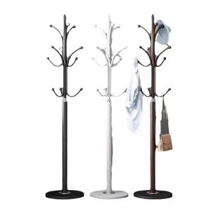 Porte-manteau sur pied rond en métal noir, organisateur de rangement pour chambre à coucher - Product Image 5