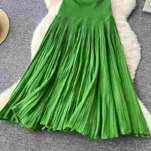 Vestido Midi Elegante y Transpirable de Verano para Mujer, Corte Entallado, Sin Mangas, Cintura Imperio, con Encaje y Diseño de Parches - Product Image 3